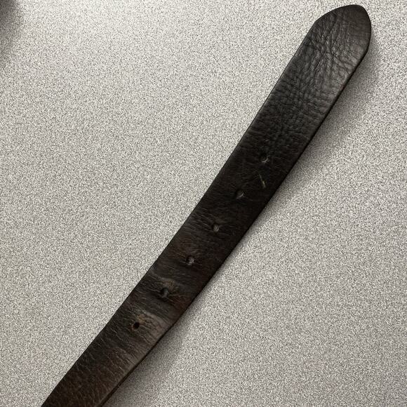 Lauren Ralph Lauren Brown Leather Belt Silver Buckle Distressed Large 1 3/8th" - Picture 7 of 12